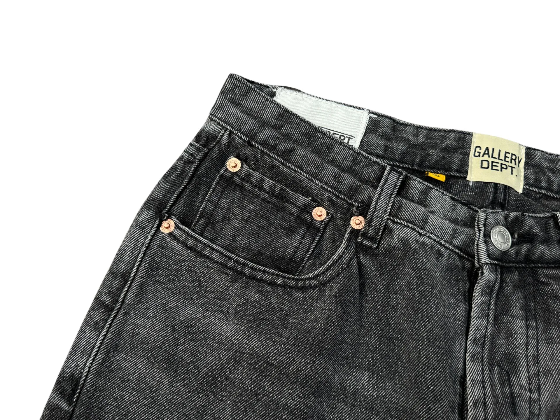 P246💰G990 GALLERY DEPT Denim Flared Jeans Washed and Distressed Spliced ​​Jeans Denim Washing Factory. During this process, the owner of the washing factory helped introduce a boss who once worked for Levi OEM and started his own business. This also paved the way for the following styles. Therefore, Levi's remodeled single product for the base plate is really familiar. Whether it is the fabrics supplied or the lathes used in production, there is nothing to choose from. -Color: Black -Size: S-XXL (corresponding to 28-36)